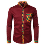 Load image into Gallery viewer, Chemise Traditionnelle Africaine Imprimée à la Cire (Manches Longue)
