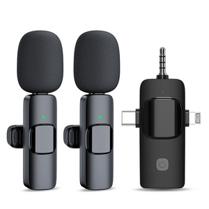 🎤 Microphone de Cravate Sans Fil 3 en 1  – Haute Qualité Audio & Réduction de Bruit