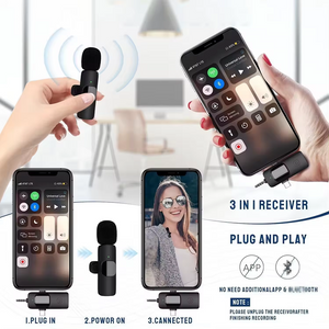 🎤 Microphone de Cravate Sans Fil 3 en 1  – Haute Qualité Audio & Réduction de Bruit