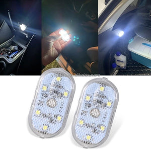 Lampe Magnétique LED Sans Fil – Éclairage Intérieur de Voiture Rechargeable USB (4 Pièces )